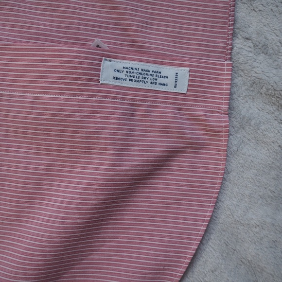 Brooks Brothers 1818 Sz 16.5 Pink Striped Men's Shirt 100% Cotton - Picture 4 of 11